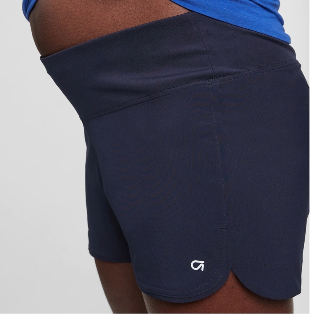 Black maternity athletic shorts by Gap